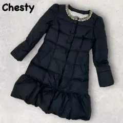 Chesty ビジュー ダウンコート チェスティ ブラック