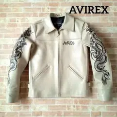 極美品◆AVIREX レザー ライダース ジャケット ドラゴン 龍 L 極美品◇AVIREX レザー ライダース ジャケット ドラゴン 龍 L