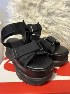 【美品】chico ブラック スポーツサンダル 厚底