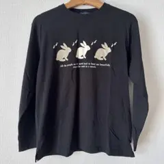【美品】 ウサギプリント 長袖 ロングTシャツ トップス ファッション