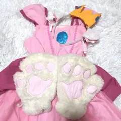 猫ピーチ　マリオ　ハロウィン　コスチューム　コスプレ　なりきり　キッズ子供　5歳