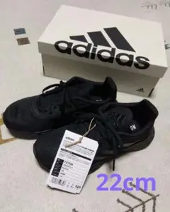 adidas アディダス DURAMO SL K スニーカー 黒 22cm