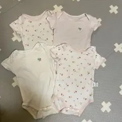 ロンパース 4枚セット 花柄 無地