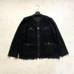 美品✨allureville 22ss カノコメッシュクルーカーディガン 黒 2