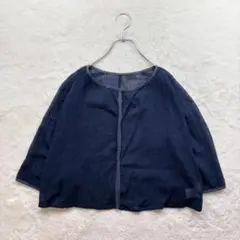 【ジャンニロジュディチェ】40 紺 トッパーカーデ ドルマンストレッチ 薄手