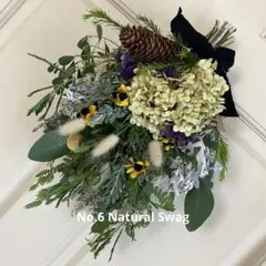 No.6 アナベル と松ぼっくりのナチュラルスワッグ
