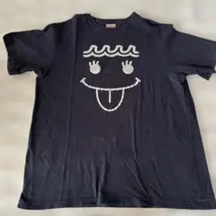 顔プリント ブラック Tシャツ 約67cm x 約57cm