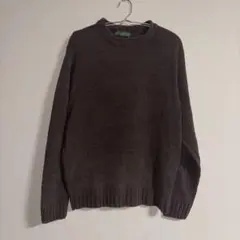 CARBIA M ダークブラウン クルーネックニットセーター
