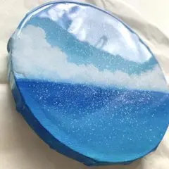 絵画　レジンアート　夏の海　アクリル画　　インテリア