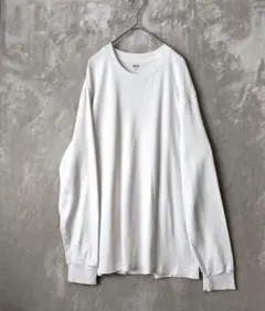 a2764　ユニクロ　コットン　綿　白　ホワイト　長袖カットソー　Tシャツ