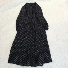 未使用タグ付き✨美品✨現行✨ レリアン✨ドット ワンピース シアー 前開き