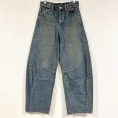 【美品◎】GU バレルレッグジーンズ M シルエット✨　【1138】