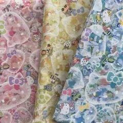 リバティタナローン生地　バブルドリームス　ハローキティ50周年　3色