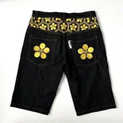 雅結　傾奇者　刺繍 ショートデニム ハーフデニムパンツ　美品