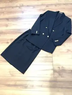 ダックス DAKS 紺ブレ 金ボタン フォーマルスーツ 紺色 M レディース