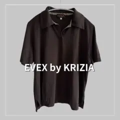 【EVEX by KRIZIA】ポロシャツ ブラウン 46 大きめ 絹100%