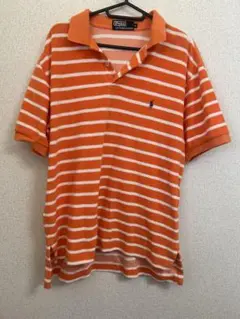 Polo by Ralph Lauren オレンジストライプポロシャツ L