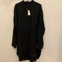 未使用タグ付　アースミュージックアンドエコロジー　レーヨンチュニック　黒