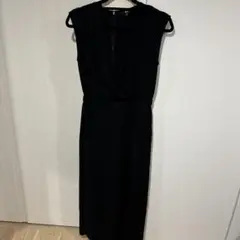 ブラック ノースリーブオーバーオール