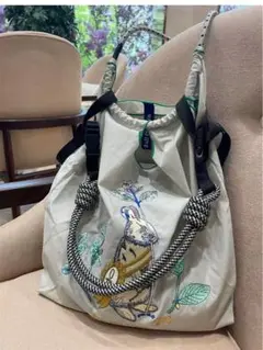 ウサギ刺繍エコバッグ 大容量