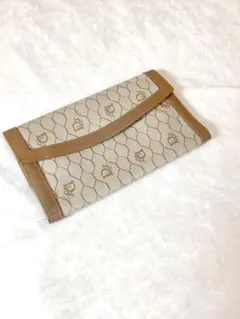 クリスチャンディオール 長財布 ベージュ ヴィンテージ