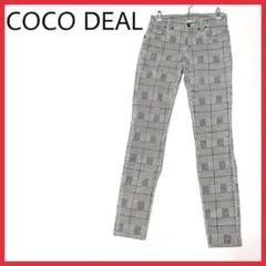 美品 COCODEAL スキニーパンツ 変形チェック柄 カジュアル お洒落 ◎
