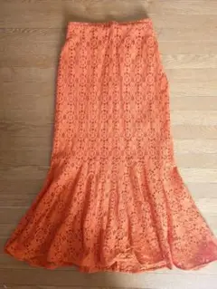 GU オレンジ レース マーメイドスカート Sサイズ