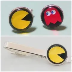 パックマン　カフスボタン＆ネクタイピンセット