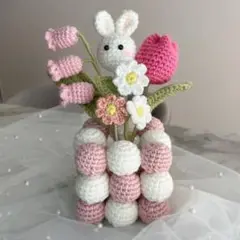 うさぎと花のあみぐるみ花束box