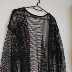 nemne store 　前後2wayメッシュカーディガン ブラック