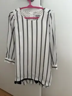ELLE A AZUR ストライプ 長袖ブラウス 100
