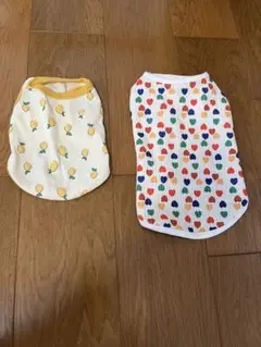 Mサイズ レモン柄とハート柄ペット服【試着のみ美品】