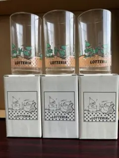 ロッテリアのグラス３個セット《非売品》箱付・未使用品