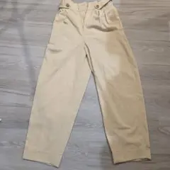 ベージュ ストレートパンツ M