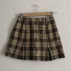 MOUTH VALLEYプリーツスカート イエロー チェック