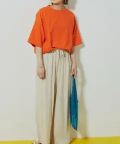 【Auntie Rosa Holiday】未使用タグ付☆麻リラックスワイドパンツ