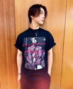 亀梨和也 フォトTシャツ 黒 ピンク L 新品