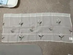 刺繍入りカフェカーテン 約104.5cm x 約40.5cm