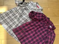 半袖チェックトップス2枚セット150 LOVE RABBY a.v.v