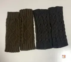 アームウォーマー　男女兼用　ニット手袋　指なし　防寒　シンプル　通学通勤　未使用
