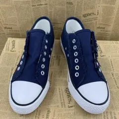 新品★レディース★23.0cm★軽量 紐無し キャンバススリッポン 紺色5118