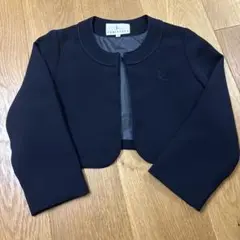 【美品】組曲 KUMIKYOKU ネイビー ショート ジャケット ノーカラー S