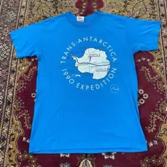 90s シングルステッチ USA製 南極大陸横断 記念 地図 アート Tシャツ