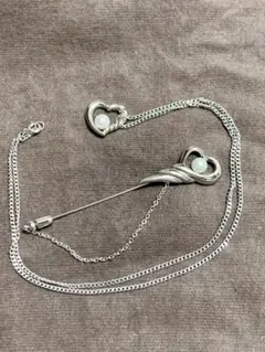 Tasaki ハート ブローチ ネックレス セット