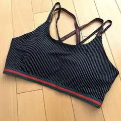 ストライプ スポーツブラ ブラック