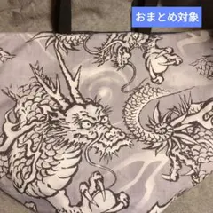 ⚫超ドでか⚫龍柄(グレー②)バケツ型エコバッグ