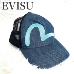 極美品 希少 EVISU メッシュキャップ デニム 刺繍ロゴ カモメ y2k