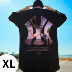 【再入荷】オーバーサイズ　Tシャツ　メンズ　バックプリント　黒　ストリート　XL