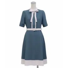 Fint フィント　バイカラーボウタイワンピース 緑　グリーン　BLGR