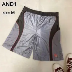 《アンドワン》メンズ ハーフパンツ【M】 グレー バイカラー バスケウェア
